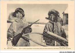 CAR-AALP6-ETATS UNIS-0519 - AMERIQUE(Alaska)-Deux Jeunes Esquimaux Catechisés Par Les Peres Jesuites,Rentrent Joyeux  - Autres & Non Classés