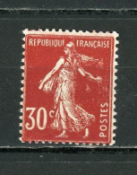 FRANCE - SEMEUSE 30 Cts ROUGE - N° Yvert  160 * - 1906-38 Semeuse Con Cameo