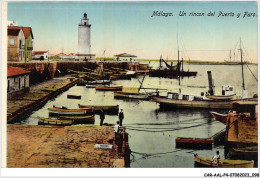 CAR-AALP4-ESPAGNE-0302 - MALAGA.Un Rincon Del Puerto Y Faro  - Otros & Sin Clasificación