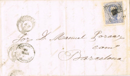 55171. Carta Entera TORTOSA (Tarragona) 1873. Fechador Palo Recto, Franqueo AMADEO - Covers & Documents