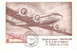 Belgique.n°57926.quadrimoteur Douglas.carte Maximum.1946 - Other & Unclassified