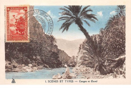 Algerie.n°58009.scènes Et Tupes.gorges Et Oued.carte Maximum - Scenes