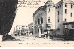Tunisie - N°63437 - Tunis - L'Avenue Jules Ferry Et Le Théâtre Municipal - Cachet Militaire - Tunisia