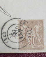 FRANCE LETTRE PARTIELLE  1877 LE HAVRE A ZURICH SUISSE  +SAGE 30C  + AFF. INTERESSANT. DP8 - 1877-1920: Periodo Semi Moderno