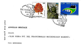 SAN MARINO - 1991 XLIII Fiera Francobollo Riccione (delfino) - 47 - Dolfijnen