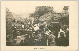 DAHOMEY.n°30199.CARTE DE 11 CM X 17 CM.SCENE DE MARCHE.PLIE - Dahomey