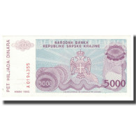 Billet, Croatie, 5000 Dinara, 1993, KM:R20a, NEUF - Croatie