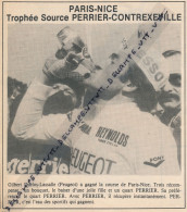Ancienne Publicité (1980) : PERRIER-CONTREXEVILLE, Duclos-Lassalle (Peugeot) Buvant Son Quart Perrier, Paris-Nice - Pubblicitari