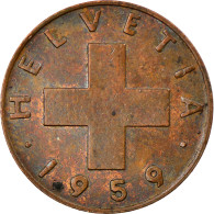 Monnaie, Suisse, Rappen, 1959, Bern, TB+, Bronze, KM:46 - Andere & Zonder Classificatie