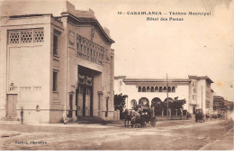 Maroc .n°109358 . Casablanca . Attelage . Theatre Municipal .hotel Des Postes . - Casablanca