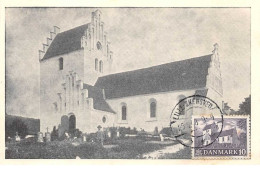 1948 - Carte Maximum - N°151197 - Danemark - église Et Cimetière - Cachet - Lille - Skensved - Denmark