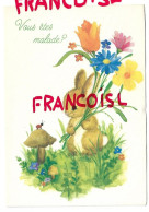 Petit Lapin Apporte Des Fleurs à Une Coccinelle Sur Un Champignon:" Vous êtes Malade?" - Salute