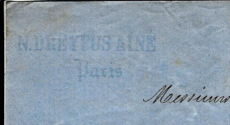 1870 PARIS LETTRE N. DREYFUS Ainé Pour Roederer Le Havre NEGOCE NAVIGATION RIO DE JANEIRO  COTON - 1800 – 1899