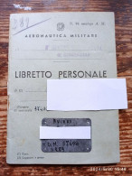 AERONAUTICA MILITARE - LIBRETTO PERSONALE NOMINATIVO + RARA PIASTRINA IN PIOMBO DA CORREDO - AVIERE VAM ANNI '50 - Documents