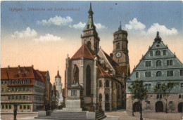 Stuttgart, Stiftskirche Mit Schillerdenkmal - Stuttgart