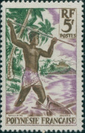 French Polynesia 1958 Sc#193,SG6 5f Spearfishing MLH - Autres & Non Classés
