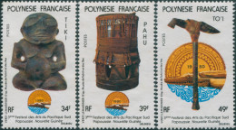 French Polynesia 1980 Sc#334-336,SG325-327 Arts Festival Set MNH - Sonstige & Ohne Zuordnung