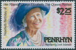 Cook Islands Penrhyn 1990 SG445 $2.25 Queen Mother 90th Birthday MNH - Penrhyn