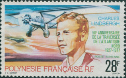 French Polynesia 1977 Sc#C149,SG257 28f Lindbergh Flight MLH - Sonstige & Ohne Zuordnung