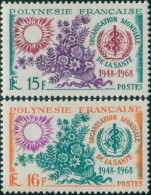 French Polynesia 1968 Sc#241-242,SG85-86 WHO Set MLH - Sonstige & Ohne Zuordnung
