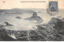 Brésil - N°78958 - Entrada Do RIO DE JANEIRO Vista Do Corcovado - Carte Avec Bel Affranchissement - Rio De Janeiro