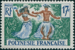 French Polynesia 1958 Sc#194,SG11 17f Tahitian Dancers MLH - Other & Unclassified