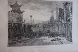 Gravure 1886 D' Apres Oeuvre De HILDENBRANT LA RUE CIRCULAIRE A PEKIN - Otros & Sin Clasificación