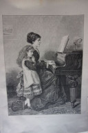 Gravure 1886 D' Apres Oeuvre De Kilburne La Leçon De Piano - Andere & Zonder Classificatie