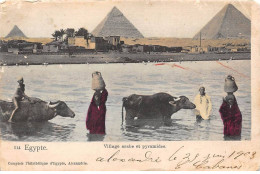 Egypte - N°77356 - Village Arabe Et Pyramides - Carte Maximum - Other & Unclassified