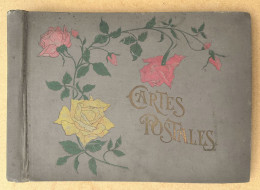 ALBUM ANCIEN POUR CARTES POSTALES ANCIENNES - DECOR DE ROSES - Zonder Classificatie