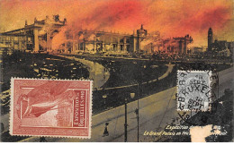 BELGIQUE - BRUXELLES - SAN26813 - Exposition 1910- Le Grand Palais En Feu Dimanche 14 Août - Vignette - Exposiciones Universales