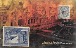 BELGIQUE - BRUXELLES - SAN26811 - Expo Internationale 1910- Le Grand Palais En Feu Dimanche 14/8-Vignette - Mostre Universali