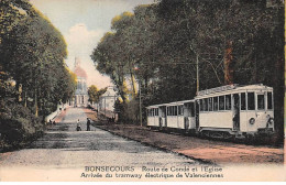 BELGIQUE - BONSECOURS - SAN26418 - Route De Condé Et L'Eglise - Arrivée Du Tramway Electrique De Valenciennes -Tramway - Sonstige & Ohne Zuordnung