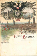 Gruss Aus Bremen - Bundesfest Des Deutschen Radfahrerbundes 1897 - Litho - Bremen