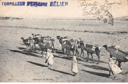 Algérie - N°79615 - Caravane En Marche - Carte Avec Un Cachet De Bateau "Torpilleur D'Escadre Bélier" - Otros & Sin Clasificación