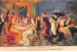 BELGIQUE - BRUXELLES - SAN26814 - Exposition 1910- Une Soirée Dans Une Restaurant Parisien (Fourrures Revillon Frères) - Universal Exhibitions