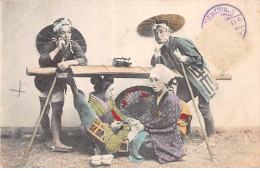 CHINE - SAN36367 - Cachet Tientsin - En L'état - Carte Japonaise - Groupe De 4 Geishas - Chine