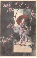 CHINE - SAN36361 - Cachet Tientsin - En L'état - Carte Japonaise - Geisha Tenant Une Ombrelle - Chine