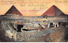 EGYPTE - SAN35959 - Pyramides De Cheops Et De Cheffren Le Sphynx Et Le Temple De Cheffren - Carte Postal Maximum - Autres & Non Classés