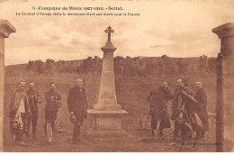 MAROC - SETTAT - SAN39340 - Le Générale D'Amade Visite Le Monument élevé Aux Morts Pour La France - Cachet Militaire - Sonstige & Ohne Zuordnung