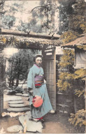 CHINE - SAN36419 - Cachet Tientsin - En L'état - Carte Japonaise - Geisha Dans Un Jardin - China