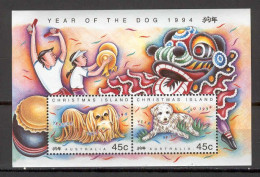 Christmas Island 1994 Chinese New Year - Year Of The Dog MS MNH - Nouvel An Chinois