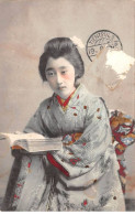 CHINE - SAN36389 - Cachet Tientsin - En L'état - Carte Japonaise - Geisha Lisant Un Livre - Cina
