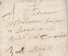 Bouillon Sedan Charleville Lettres De 1680, 1705(2), 1764 Et Première Marque De Bouillon - 1714-1794 (Oesterreichische Niederlande)
