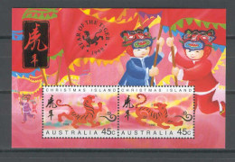 Christmas Island 1998 Chinese New Year - Year Of The Tiger MS MNH - Anno Nuovo Cinese