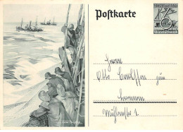 Allemagne - N°91642 - Pêcheurs Dans Un Bateau - Militaires - Entier Postal - Sonstige & Ohne Zuordnung