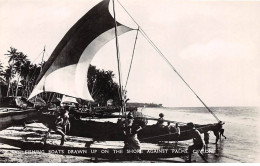 SRI LANKA - SAN64614 - Eishing Boats Drawn Up On The Shore Against Palms Ceylon - Sri Lanka (Ceilán)