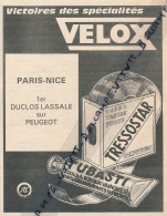 Ancienne Publicité (1980) : VELOX, Colle, Tressostar, Super Tresse Forte, Tubasti, Colle à Boyaux, Duclos-Lassalle - Advertising