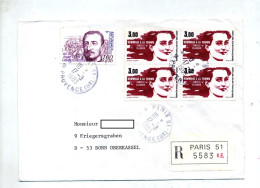 Lettre Recommandée Paris 51 Sur Casanova  Chantemesse - Manual Postmarks
