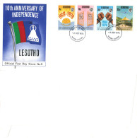 FDC - Lesotho - 10th Anniversary Of Independance - 1976 - Lesotho (1966-...)